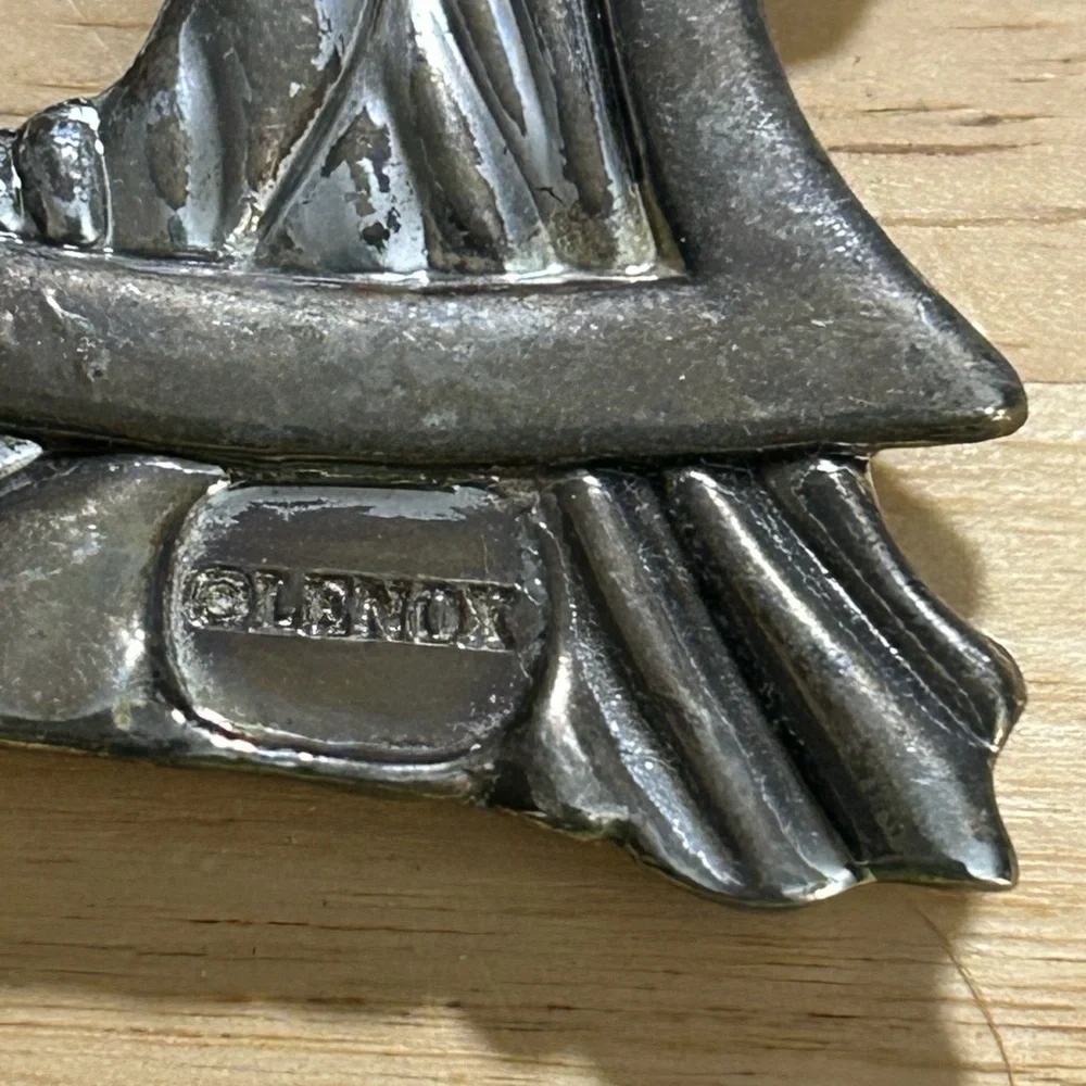 Lenox Set 3 Silver Plated Christmas Angels Ornaments Hope Peace Love No Box